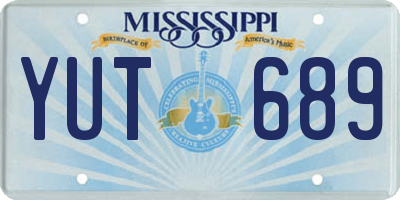 MS license plate YUT689