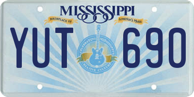 MS license plate YUT690