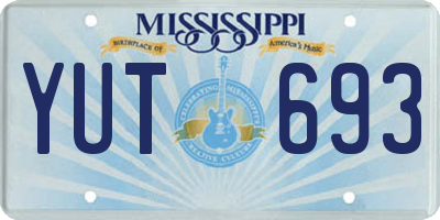MS license plate YUT693