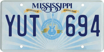MS license plate YUT694