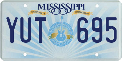 MS license plate YUT695