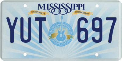 MS license plate YUT697