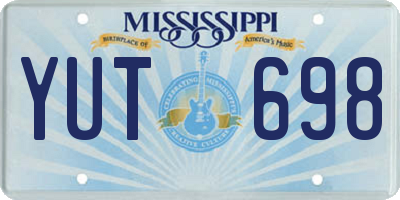 MS license plate YUT698