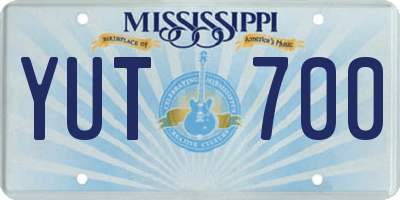 MS license plate YUT700