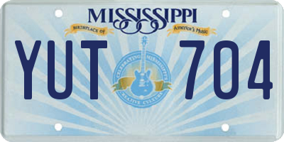 MS license plate YUT704