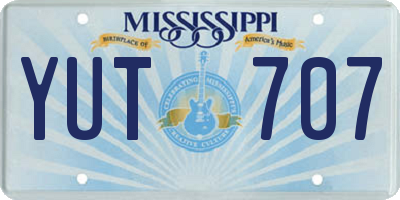 MS license plate YUT707