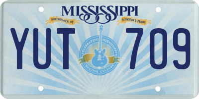 MS license plate YUT709