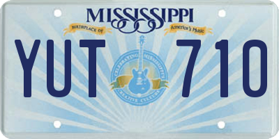 MS license plate YUT710