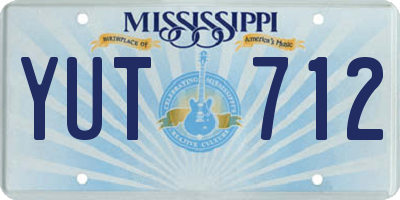 MS license plate YUT712