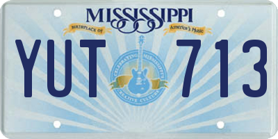 MS license plate YUT713