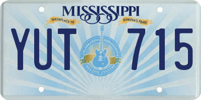 MS license plate YUT715