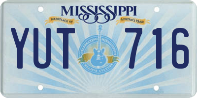 MS license plate YUT716