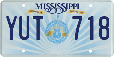 MS license plate YUT718