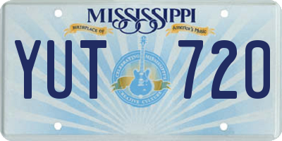 MS license plate YUT720
