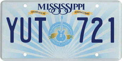 MS license plate YUT721