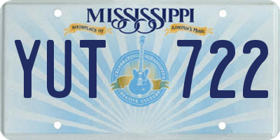 MS license plate YUT722
