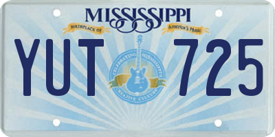 MS license plate YUT725
