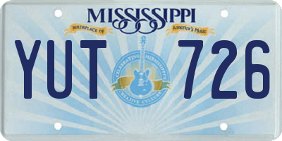 MS license plate YUT726