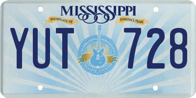 MS license plate YUT728
