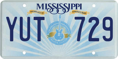 MS license plate YUT729