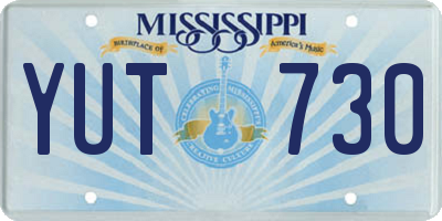 MS license plate YUT730