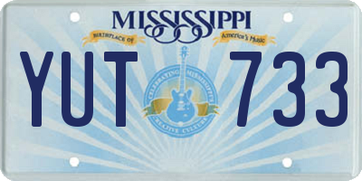 MS license plate YUT733