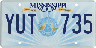 MS license plate YUT735