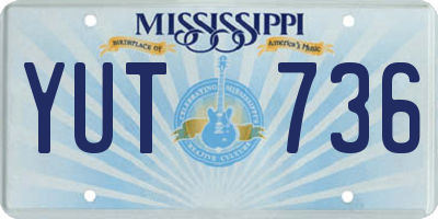 MS license plate YUT736