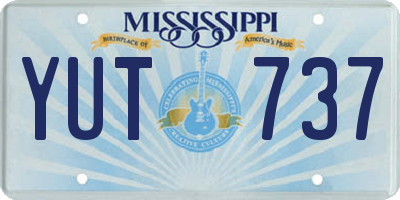MS license plate YUT737