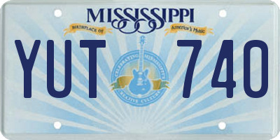 MS license plate YUT740