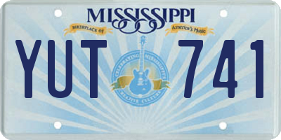 MS license plate YUT741