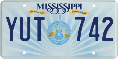 MS license plate YUT742