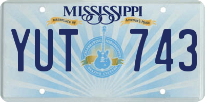 MS license plate YUT743