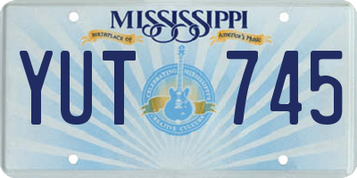 MS license plate YUT745