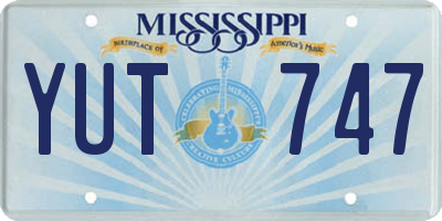 MS license plate YUT747