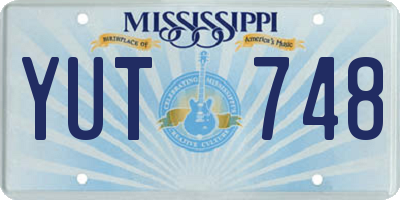 MS license plate YUT748