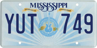 MS license plate YUT749