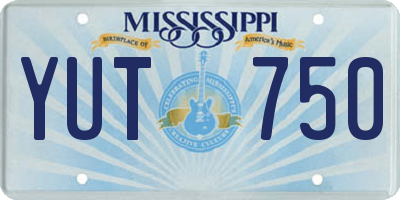 MS license plate YUT750