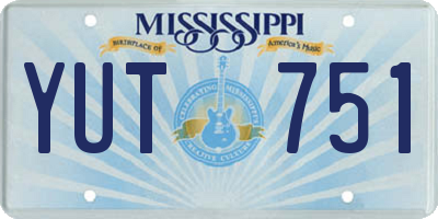 MS license plate YUT751