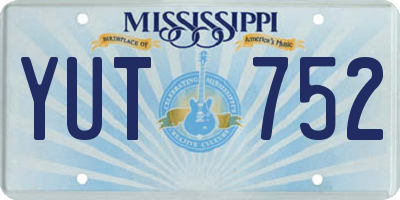 MS license plate YUT752