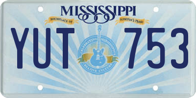 MS license plate YUT753