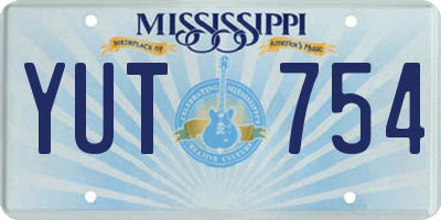 MS license plate YUT754