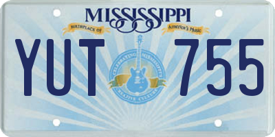 MS license plate YUT755