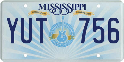 MS license plate YUT756