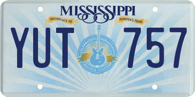 MS license plate YUT757