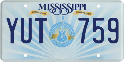 MS license plate YUT759