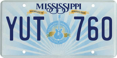 MS license plate YUT760