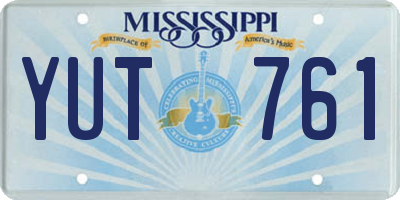 MS license plate YUT761