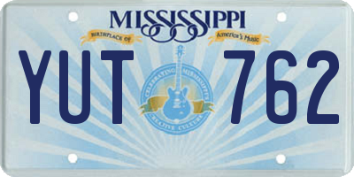MS license plate YUT762