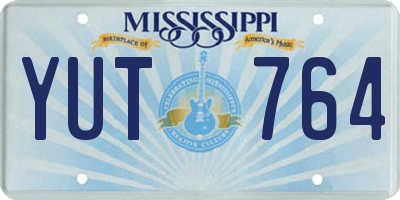 MS license plate YUT764